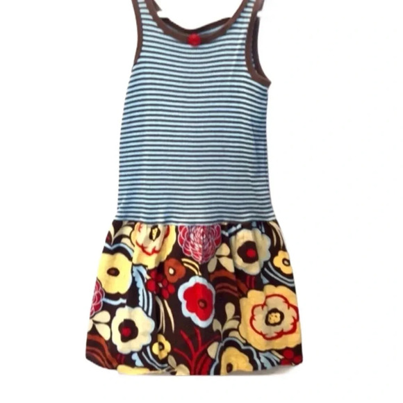 DRESS EUC HANDMADE GIRLS TANK TOP STRIPES SUMMER CASUAL SPRING FLORAL SIZE 5T - Picture 4 of 6